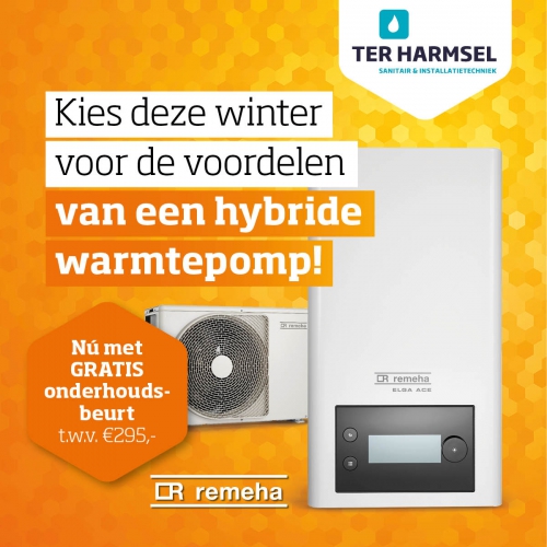 Ter Harmsel | Bespaar op je energiekosten met een hybride warmtepomp en krijg je eerste onderhoudsbeurt t.w.v. € 295,- gratis!